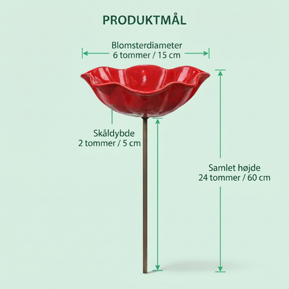 Blomsterformat fågelbad – för fåglar, bin och fjärilar