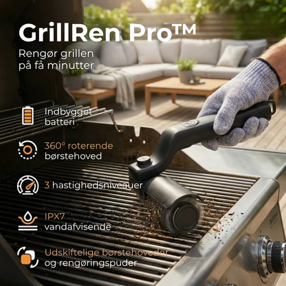 GrillRen Pro™ – Elektrisk grillbørste med kraftfuld motor