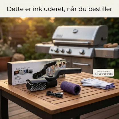 GrillRen Pro™ – Elektrisk grillbørste med kraftfuld motor