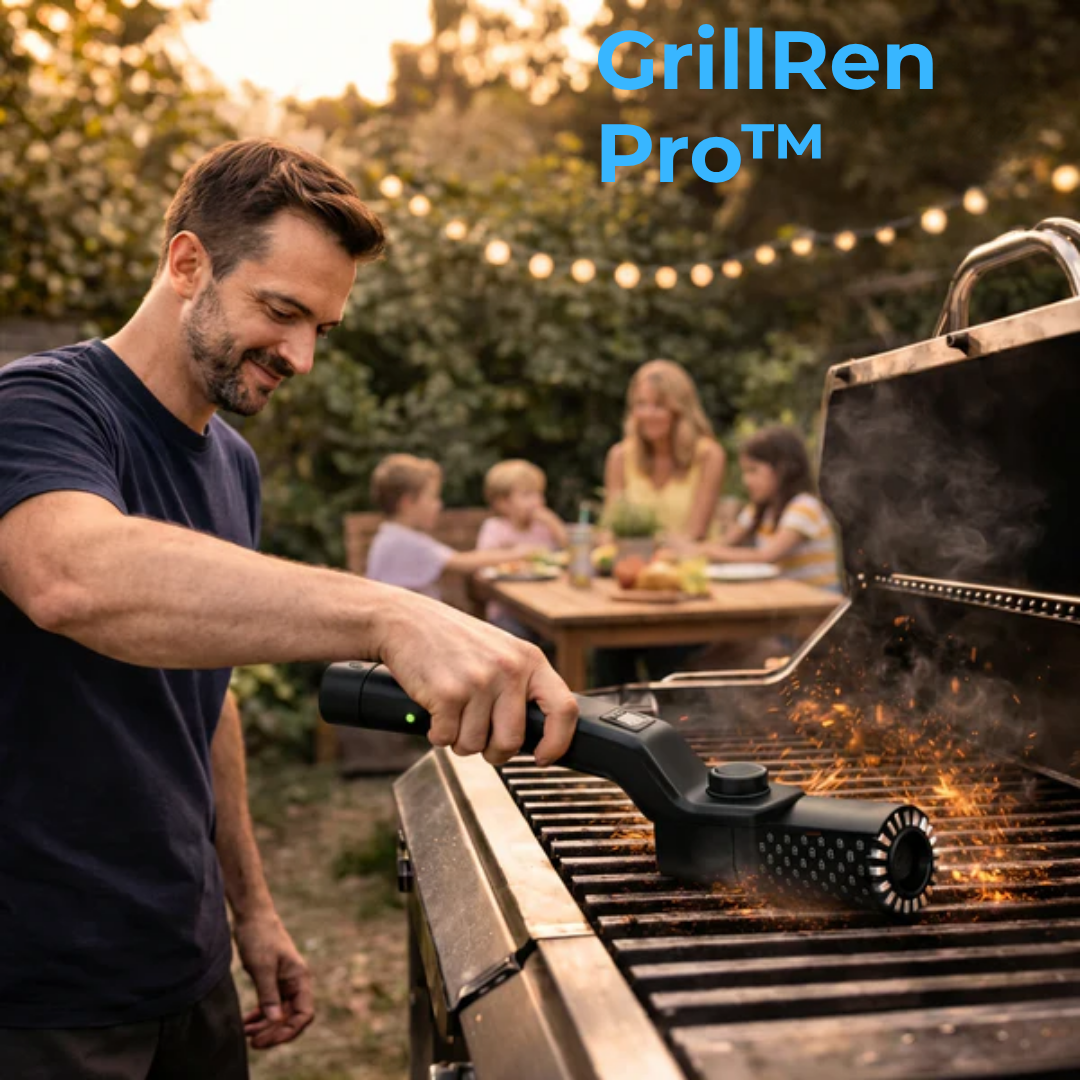 GrillRen Pro™ – Elektrisk grillbørste med kraftfuld motor