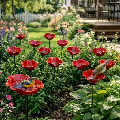 Blomsterformat fågelbad – för fåglar, bin och fjärilar