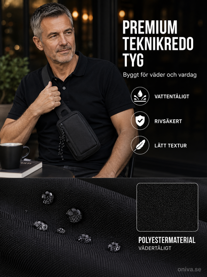 🎒 UrbanBäraren™ – Axelväska för herr – Lätt och vattentålig – Justerbar rem, perfekt för pendling eller resor – Modern och praktisk 💼✨