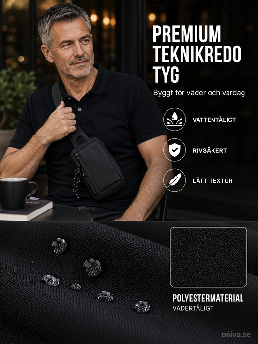 🎒 UrbanBäraren™ – Axelväska för herr – Lätt och vattentålig – Justerbar rem, perfekt för pendling eller resor – Modern och praktisk 💼✨