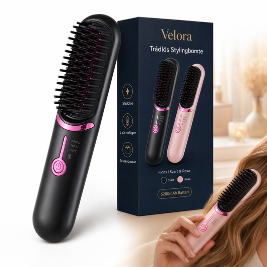 Velora™ – Trådlös stylingborste för glansigt hår
