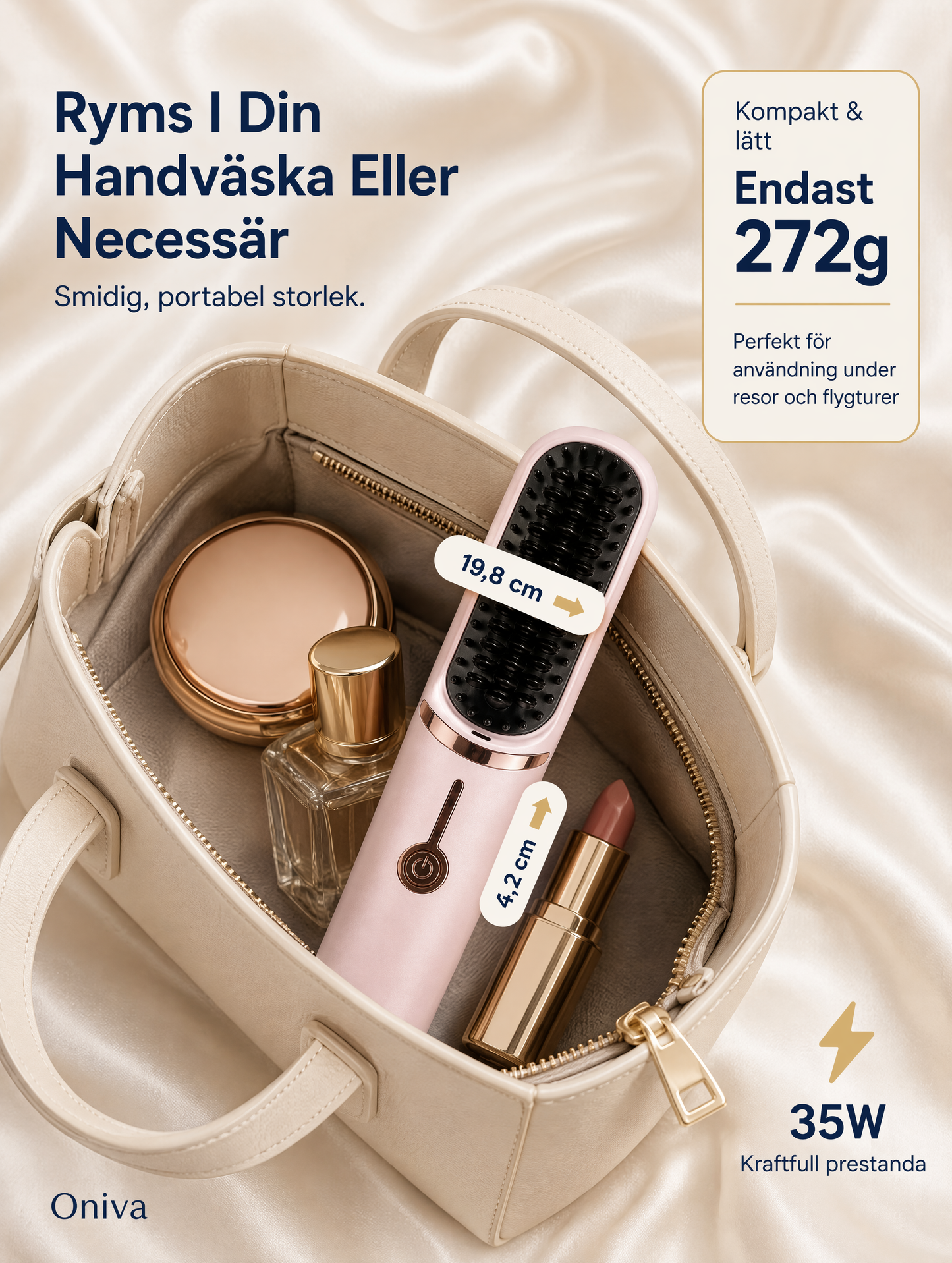 Velora™ – Trådlös stylingborste för glansigt hår