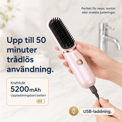 Velora™ – Trådlös stylingborste för glansigt hår