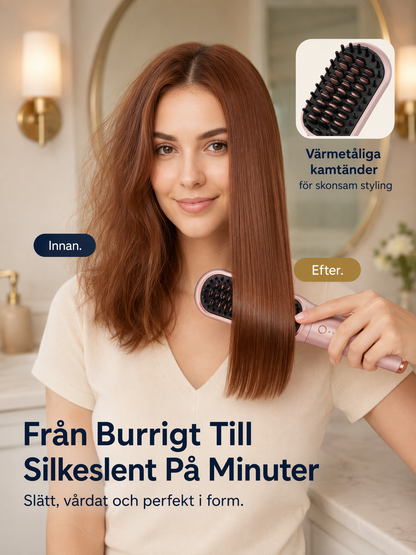 Velora™ – Trådlös stylingborste för glansigt hår